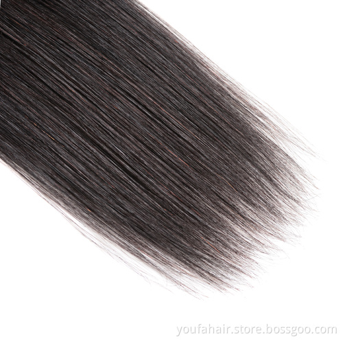 Brazilian Straight Wave Human Hair Lace Closure 4"*4" Natural Free Part Middle Part Three Part Human Remy Hair Weave Closures